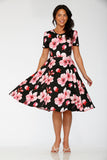 20561 Black Orchid Bloom Swing Dress