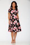 20561 Black Orchid Bloom Swing Dress