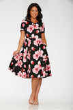 20561 Black Orchid Bloom Swing Dress