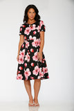 20561 Black Orchid Bloom Swing Dress