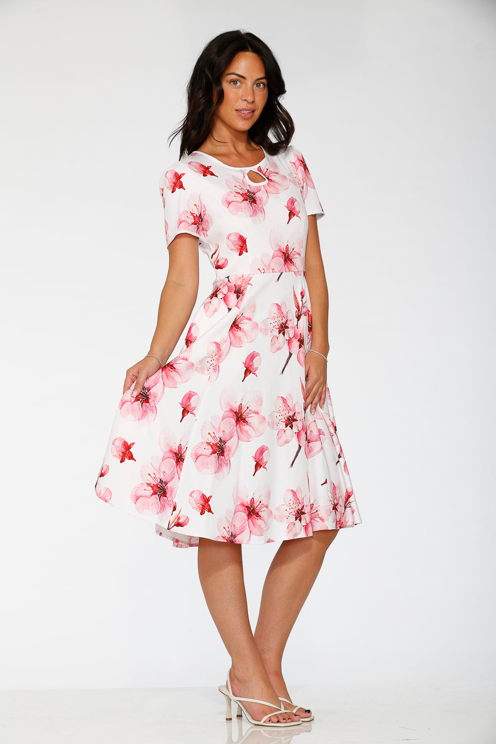 20562 White Orchid Bloom Swing Dress