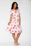 20562 White Orchid Bloom Swing Dress