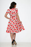 21050 White Pink Floral Swing Dress