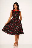 21261 Black Red Cherry Swing Dress