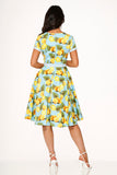 21290 Aqua Lemon Swing Dress