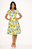 21290 Aqua Lemon Swing Dress