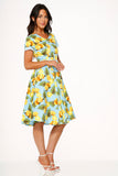 21290 Aqua Lemon Swing Dress