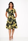 21291 Black Lemon Swing Dress