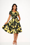 21291 Black Lemon Swing Dress