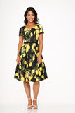 21291 Black Lemon Swing Dress