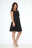 21440 Black Brocade Gothic Swing Dress