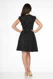 21440 Black Brocade Gothic Swing Dress
