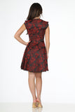 21441 Red Brocade Gothic Swing Dress
