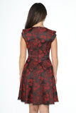 21441 Red Brocade Gothic Swing Dress