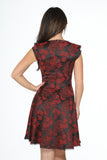 21441 Red Brocade Gothic Swing Dress