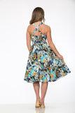21860 Blue Paint Blush Swing Dress