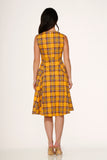 21890 Yellow / Mustard Plaid Swing Dress
