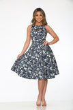 Plm21921 Blue Palm Swing Dress