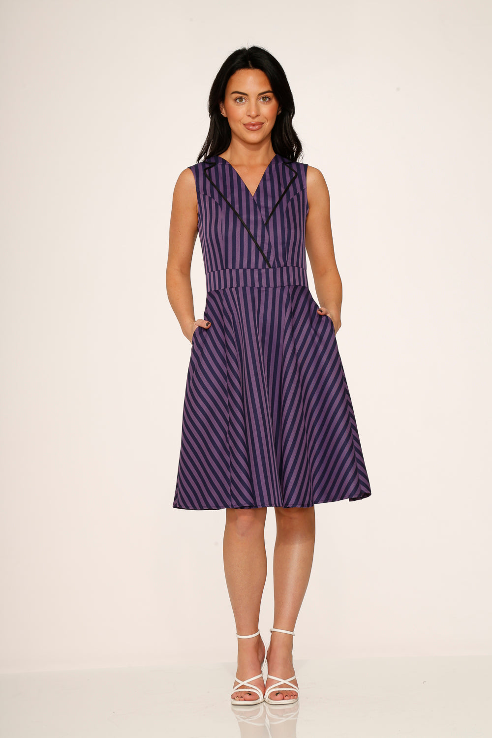 dark purple swing dress Nottingham - Vintage Swing Dress with Bow