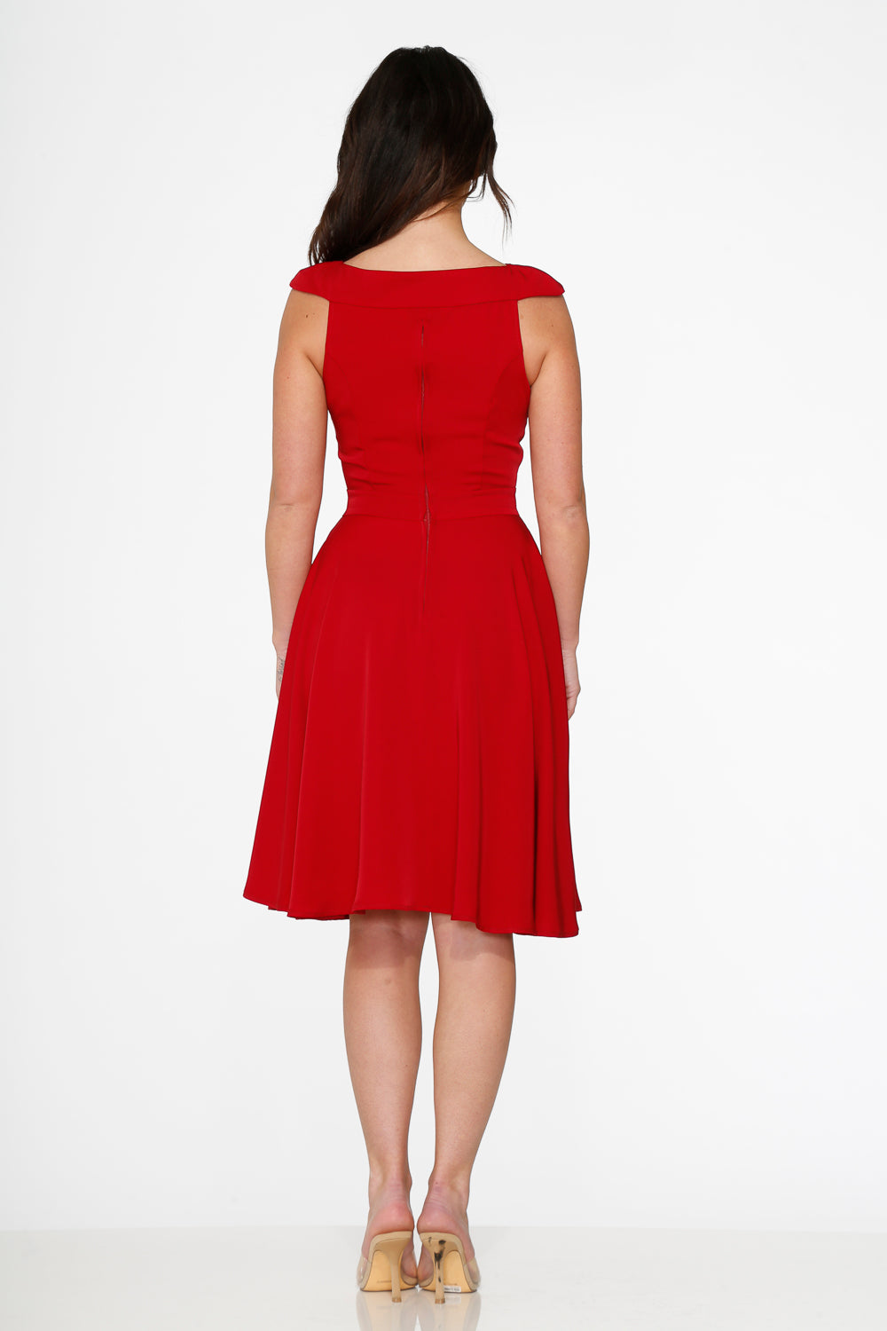 22032 Red Occasional Swing Dress