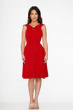 22032 Red Occasional Swing Dress