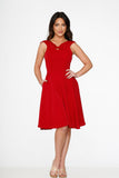 22032 Red Occasional Swing Dress