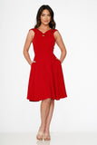 22032 Red Occasional Swing Dress