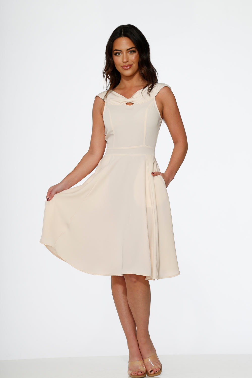 22033 Off White Occasional Swing Dress