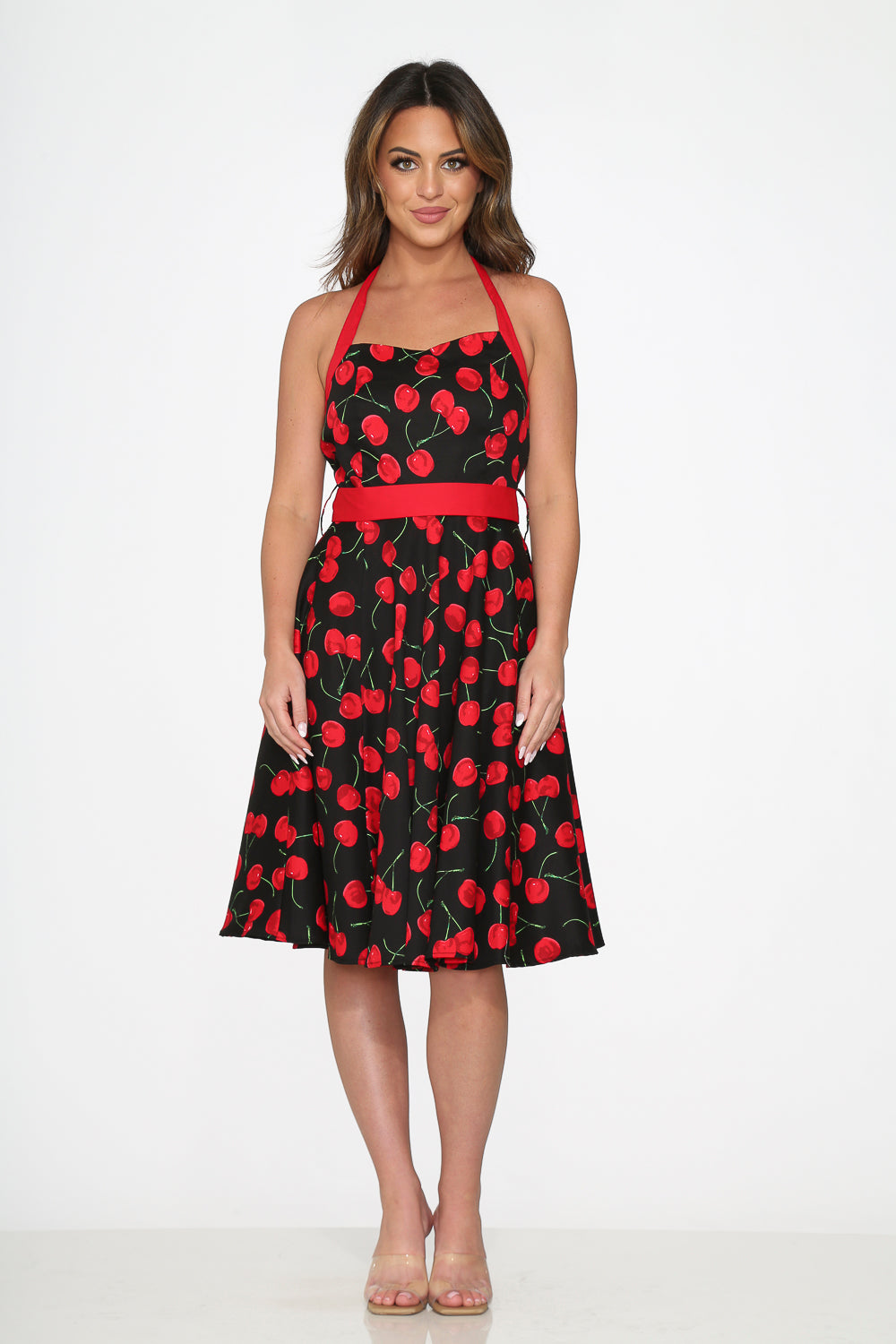 22110 Black Cherry Halter Dress