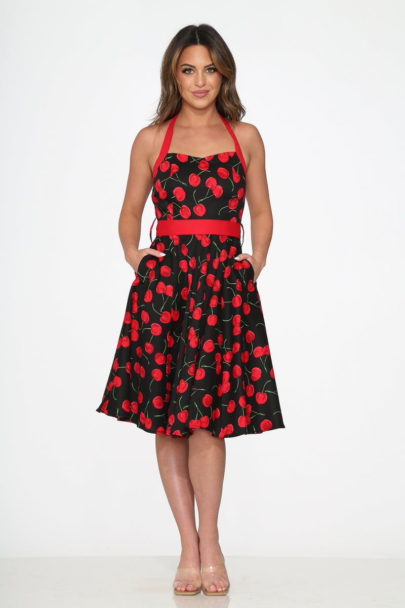 20673 Red Black Polka Dot Dress – Orchid Bloom Clothing