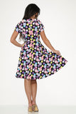 22150 Black Purple Swing Dress