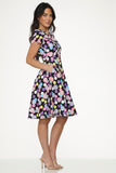 22150 Black Purple Swing Dress
