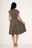 22580 Black Plaid Swing Dress