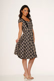 22580 Black Plaid Swing Dress