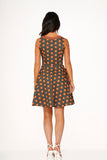 22960 Orange Polka Dot Swing MIni Dress