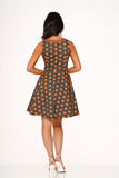 22960 Orange Polka Dot Swing MIni Dress
