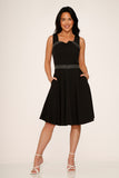 23120 Black with Pin Stripe Swing Dress