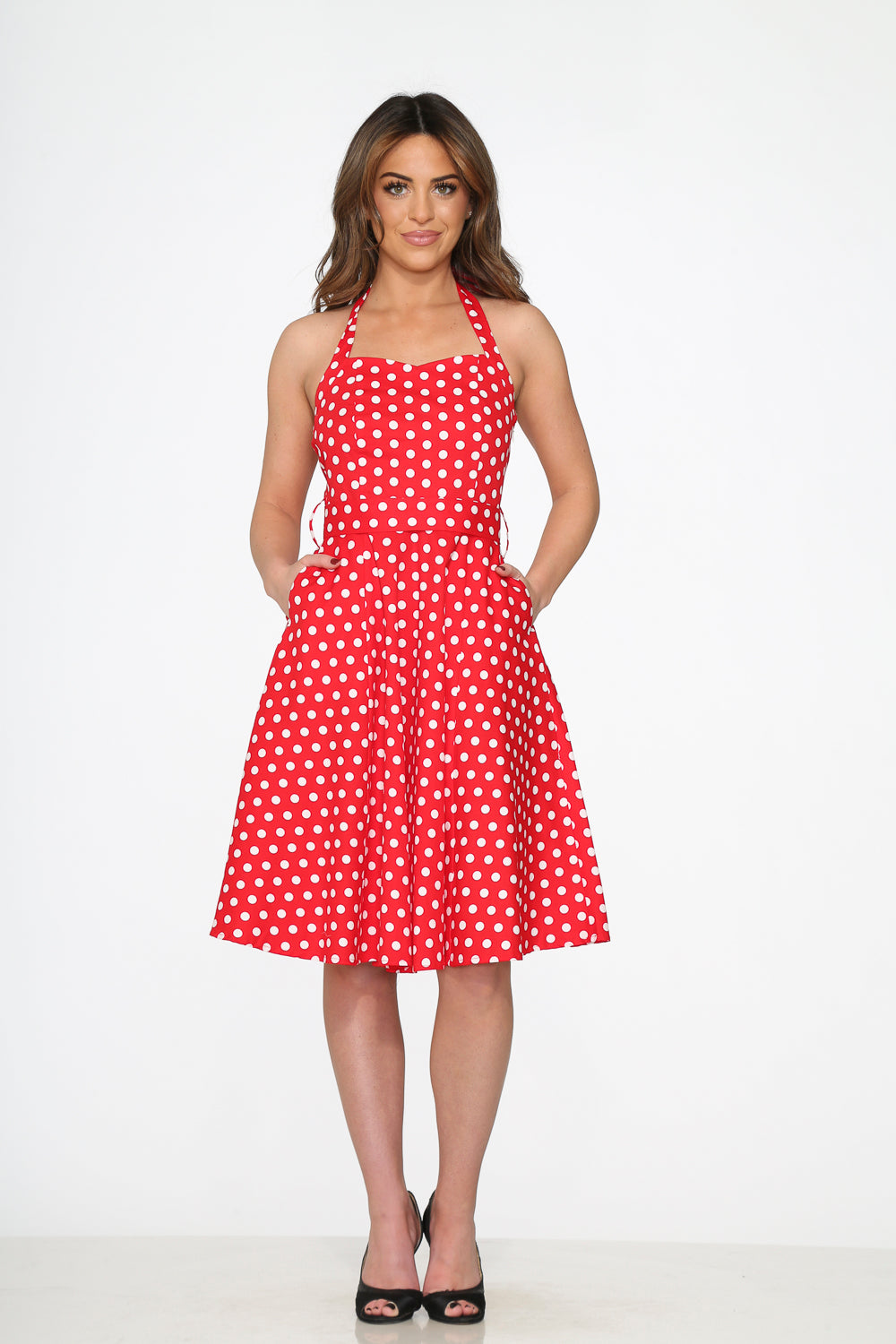 23231 Red White Polka Dot Halter Dress 14 23231 Red White Polka Dot Halter Dress 14