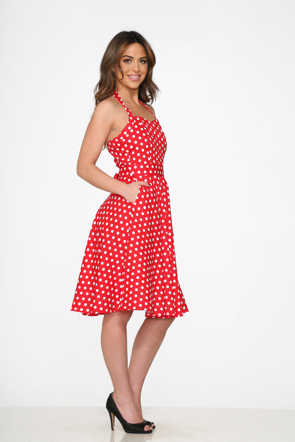 23231 Red White Polka Dot Halter Dress 12 23231 Red White Polka Dot Halter Dress 12