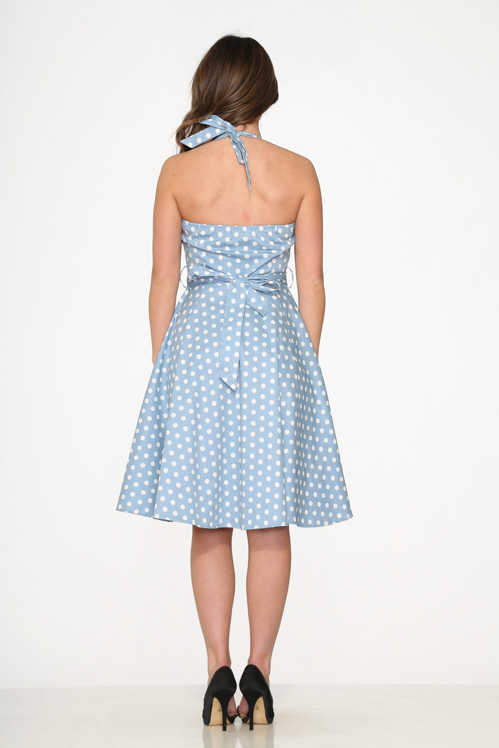23235 Light Blue White Polka Dot Swing Dress 4 23235 Light Blue White Polka Dot Swing Dress 4