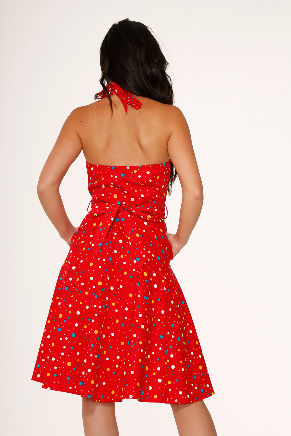 23236 Red Candy Halter Swing Dress