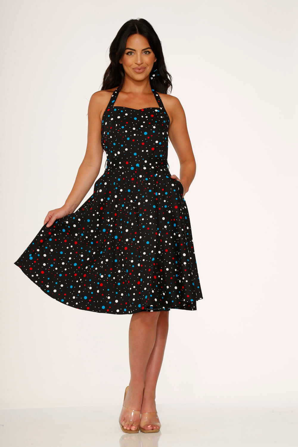 23237 Black Candy Halter Swing Dress Black / 4 23237 Black Candy Halter Swing Dress Black / 4