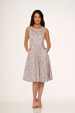 23241 Pink Daisy Floral Swing Dress