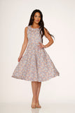 23241 Pink Daisy Floral Swing Dress