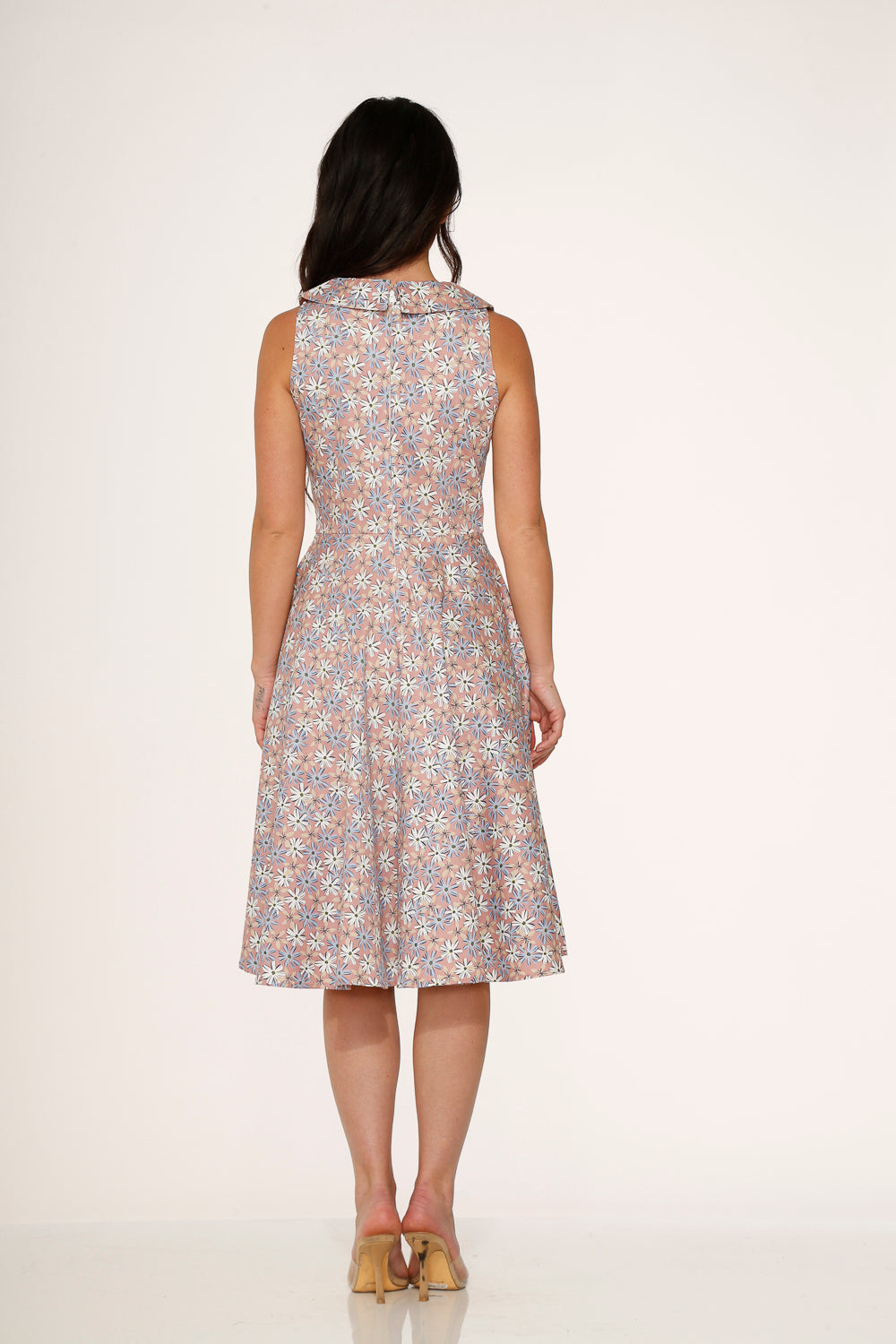 23241 Pink Daisy Floral Swing Dress
