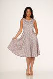 23241 Pink Daisy Floral Swing Dress