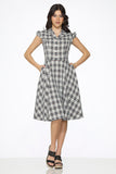 23265 Brown Plaid Swing Dress