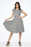 23265 Brown Plaid Swing Dress