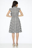 23265 Brown Plaid Swing Dress