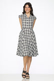 23265 Brown Plaid Swing Dress